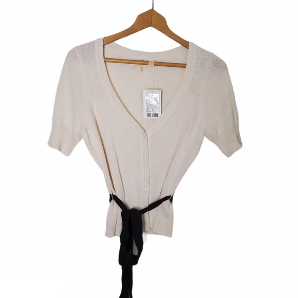 New Anthropologie Maeve Silk + Linen Button Down Top - Picture 2 of 10